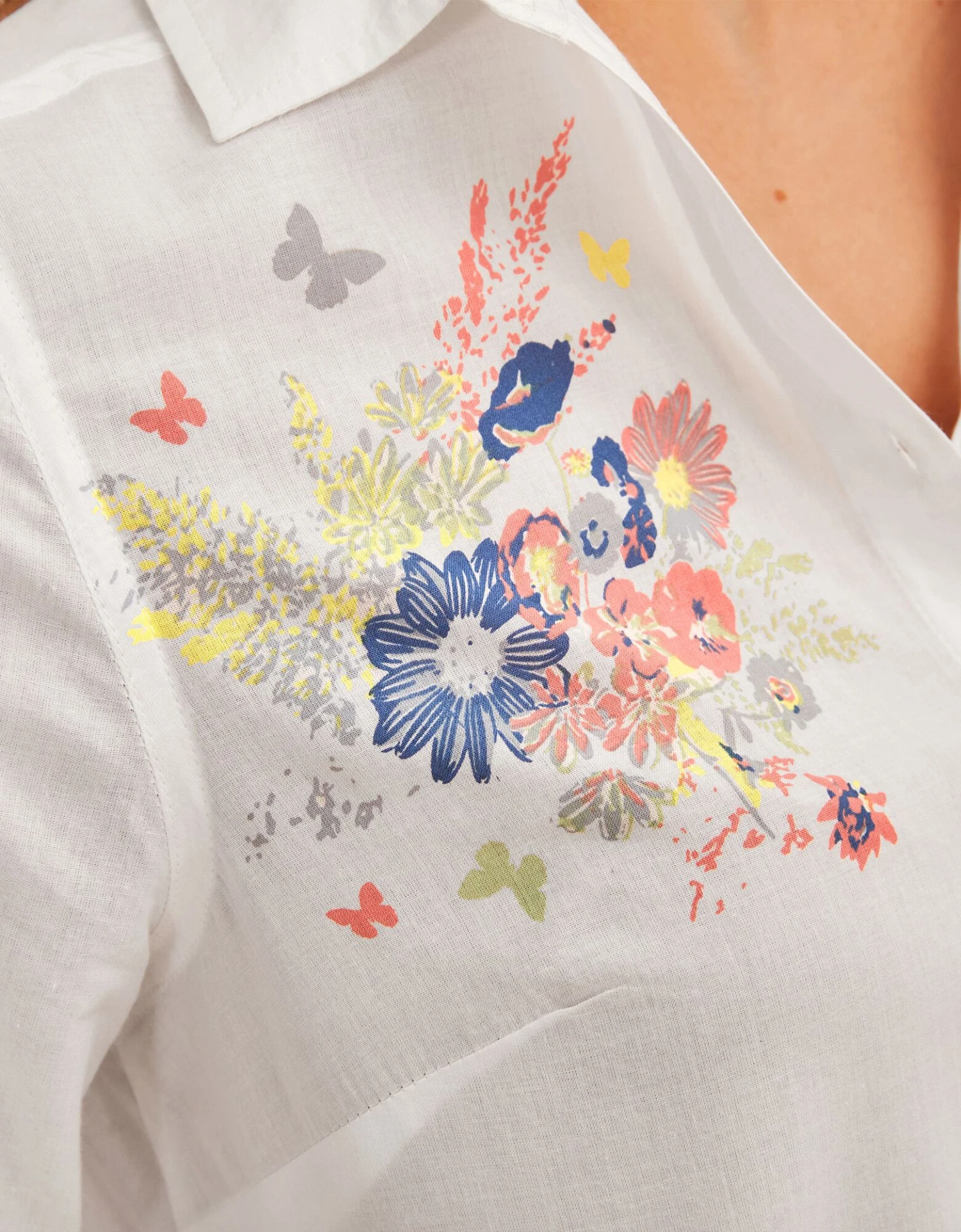 Chemise Boutonnée Imprimé Placé, Coton 6 Chemise Boutonnée Imprimé Placé, Coton – Image 4