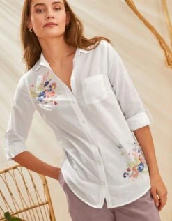 Chemise Boutonnée Imprimé Placé, Coton 12 Chemise Boutonnée Imprimé Placé, Coton -Femmes Vêtements Magasin 610627 C00 zoomx vue5