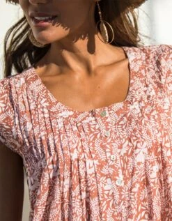 Blouse Imprimé Bicolore, Voile -Femmes Vêtements Magasin 610655 C03 zoomx vue3