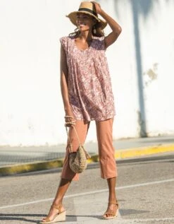 Blouse Imprimé Bicolore, Voile -Femmes Vêtements Magasin 610655 C03 zoomx vue6