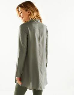 Tunique Boutonnée Col Chemisier Brodée -Femmes Vêtements Magasin 610678 C03 zoomx vue7