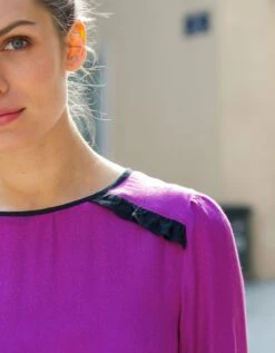 Longue Tunique Crêpe Bicolore 11 Longue Tunique Crêpe Bicolore -Femmes Vêtements Magasin 610680 C02 zoomx vue4