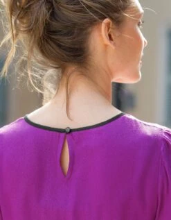 Longue Tunique Crêpe Bicolore 12 Longue Tunique Crêpe Bicolore -Femmes Vêtements Magasin 610680 C02 zoomx vue5