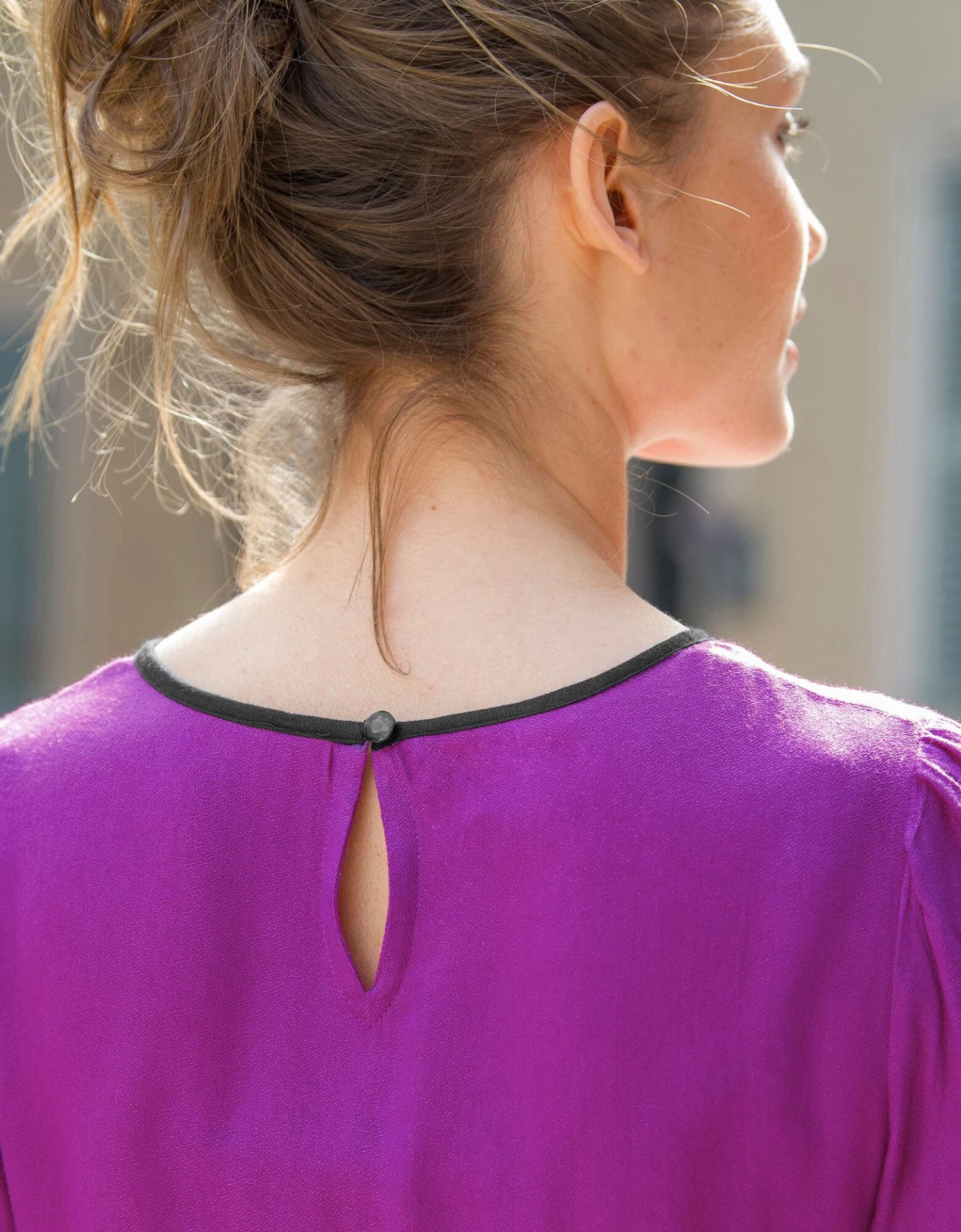 Longue Tunique Crêpe Bicolore 7 Longue Tunique Crêpe Bicolore – Image 5