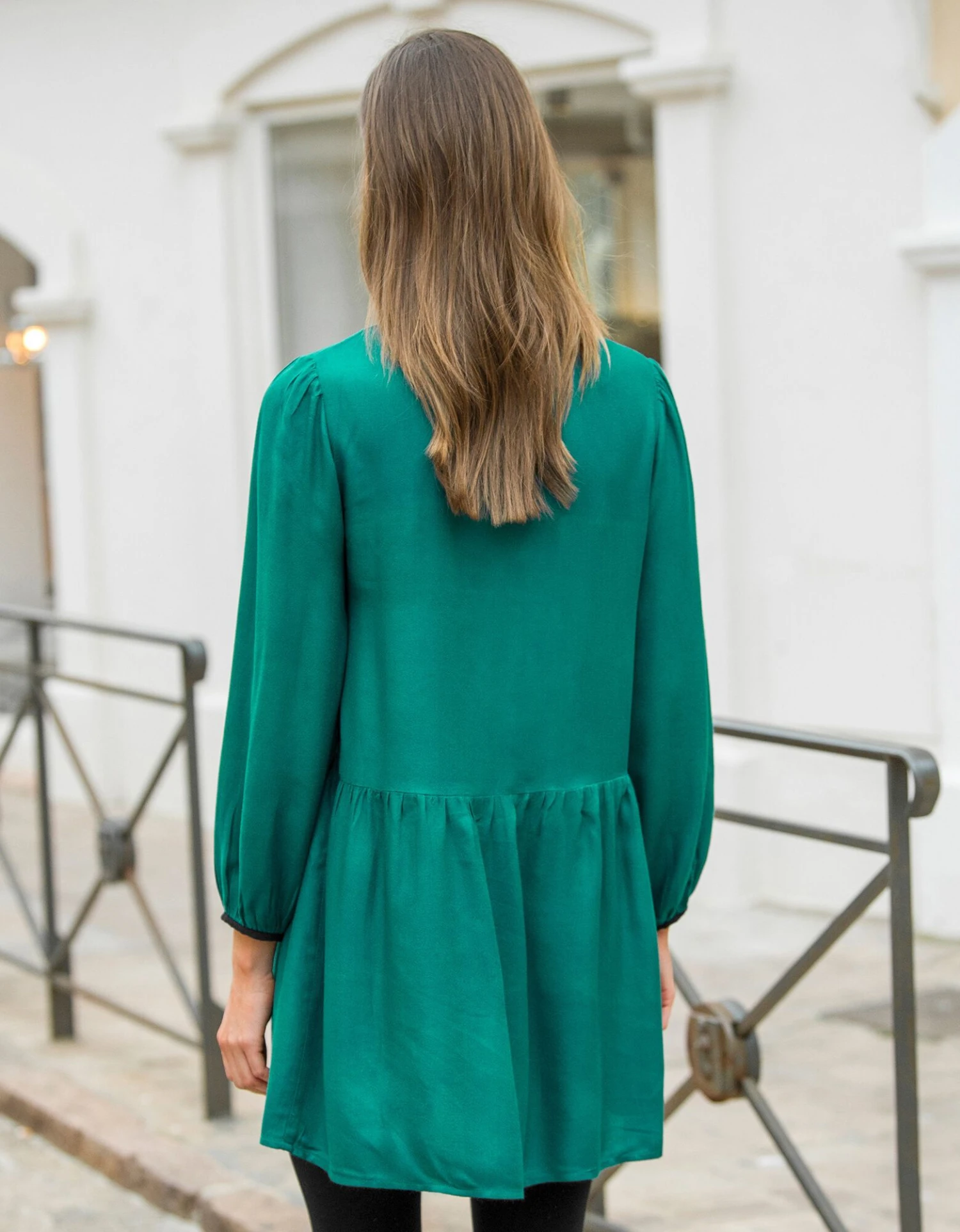 Longue Tunique Crêpe Bicolore 4 Longue Tunique Crêpe Bicolore – Image 2