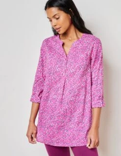 Tunique Imprimée Manches Retroussables -Femmes Vêtements Magasin 610695 C03 zoomx vue5