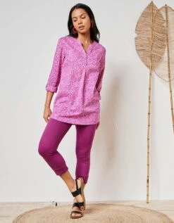 Tunique Imprimée Manches Retroussables -Femmes Vêtements Magasin 610695 C03 zoomx vue6