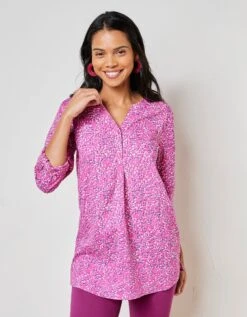 Tunique Imprimée Manches Retroussables -Femmes Vêtements Magasin 610695 C03 zoomx vue7