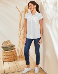 Chemisier Manches Courtes Unie -Femmes Vêtements Magasin 610698 C01 zoomx vue4