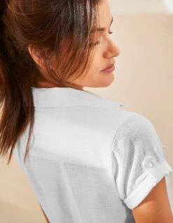 Chemisier Manches Courtes Unie -Femmes Vêtements Magasin 610698 C01 zoomx vue7