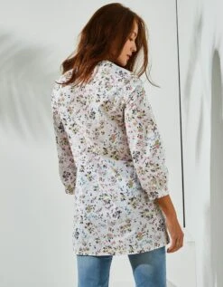 Tunique Boutonnée à Plis Imprimé Fleuri -Femmes Vêtements Magasin 610703 C00 zoomx vue2