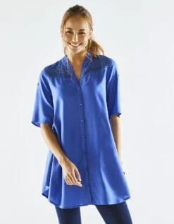 Tunique Boutonnée Macramé Unie 13 Tunique Boutonnée Macramé Unie -Femmes Vêtements Magasin 610704 C00 zoomx vue5