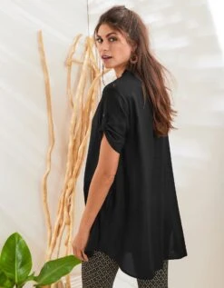 Tunique Boutonnée Macramé Unie -Femmes Vêtements Magasin 610704 C02 zoomx vue2