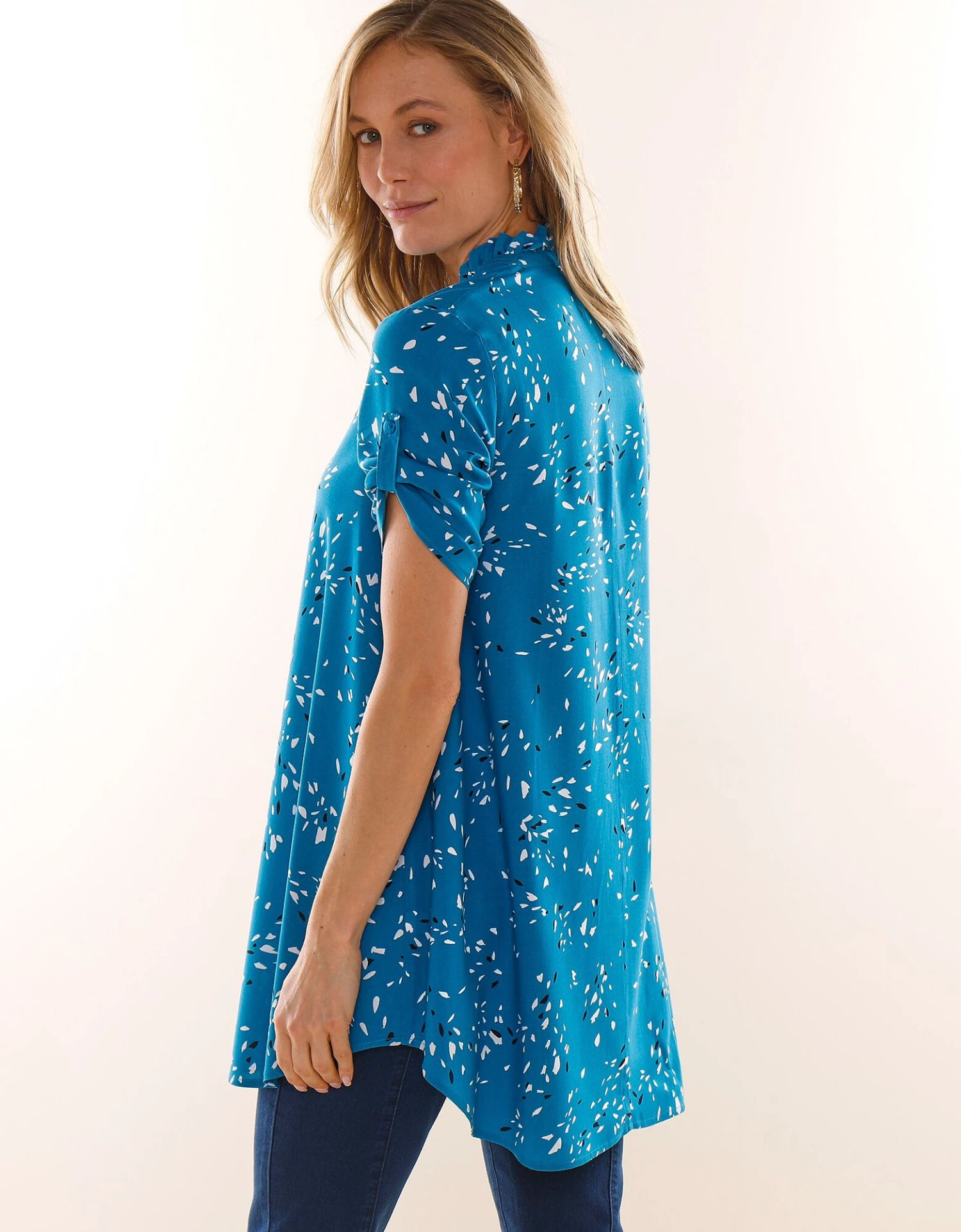 Tunique Col Tunisien Boutonnée Imprimée 7 Tunique Col Tunisien Boutonnée Imprimée – Image 5