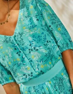 Blouse Boutonnée Imprimé Fleuri, Crépon -Femmes Vêtements Magasin 610706 C03 zoomx vue3