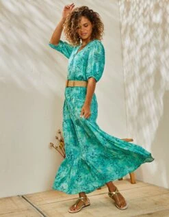 Blouse Boutonnée Imprimé Fleuri, Crépon -Femmes Vêtements Magasin 610706 C03 zoomx vue4