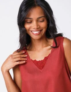 Caraco Fluide Dentelle Uni -Femmes Vêtements Magasin 610708 C03 zoomx vue4