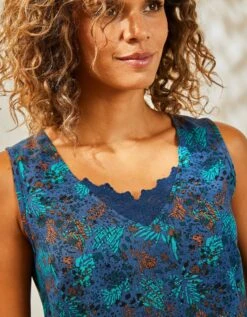 Caraco Fluide Dentelle Imprimé Minimaliste -Femmes Vêtements Magasin 610710 C01 zoomx vue3