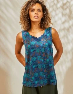 Caraco Fluide Dentelle Imprimé Minimaliste -Femmes Vêtements Magasin 610710 C01 zoomx vue4