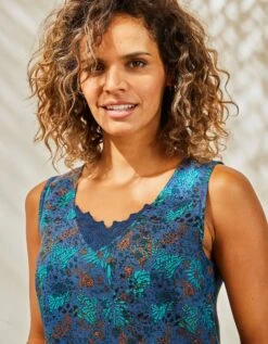 Caraco Fluide Dentelle Imprimé Minimaliste -Femmes Vêtements Magasin 610710 C01 zoomx vue6