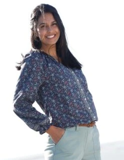 Blouse Boutonnée Brodée Imprimée 11 Blouse Boutonnée Brodée Imprimée -Femmes Vêtements Magasin 610741 C01 zoomx vue4