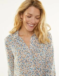 Chemise Liquette Boutonnée Imprimé Fleuri, Crêpe 7 Chemise Liquette Boutonnée Imprimé Fleuri, Crêpe -Femmes Vêtements Magasin 610747 C00 zoomx vue3