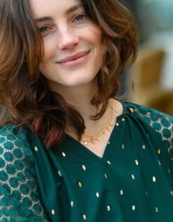 Blouse Imprimée Manches Dentelle -Femmes Vêtements Magasin 610748 C01 zoomx vue5