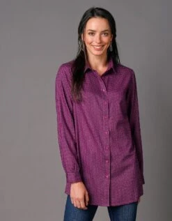 Chemise Liquette Boutonnée Imprimé Carreaux, Crêpe 11 Chemise Liquette Boutonnée Imprimé Carreaux, Crêpe -Femmes Vêtements Magasin 610749 C01 zoomx vue4