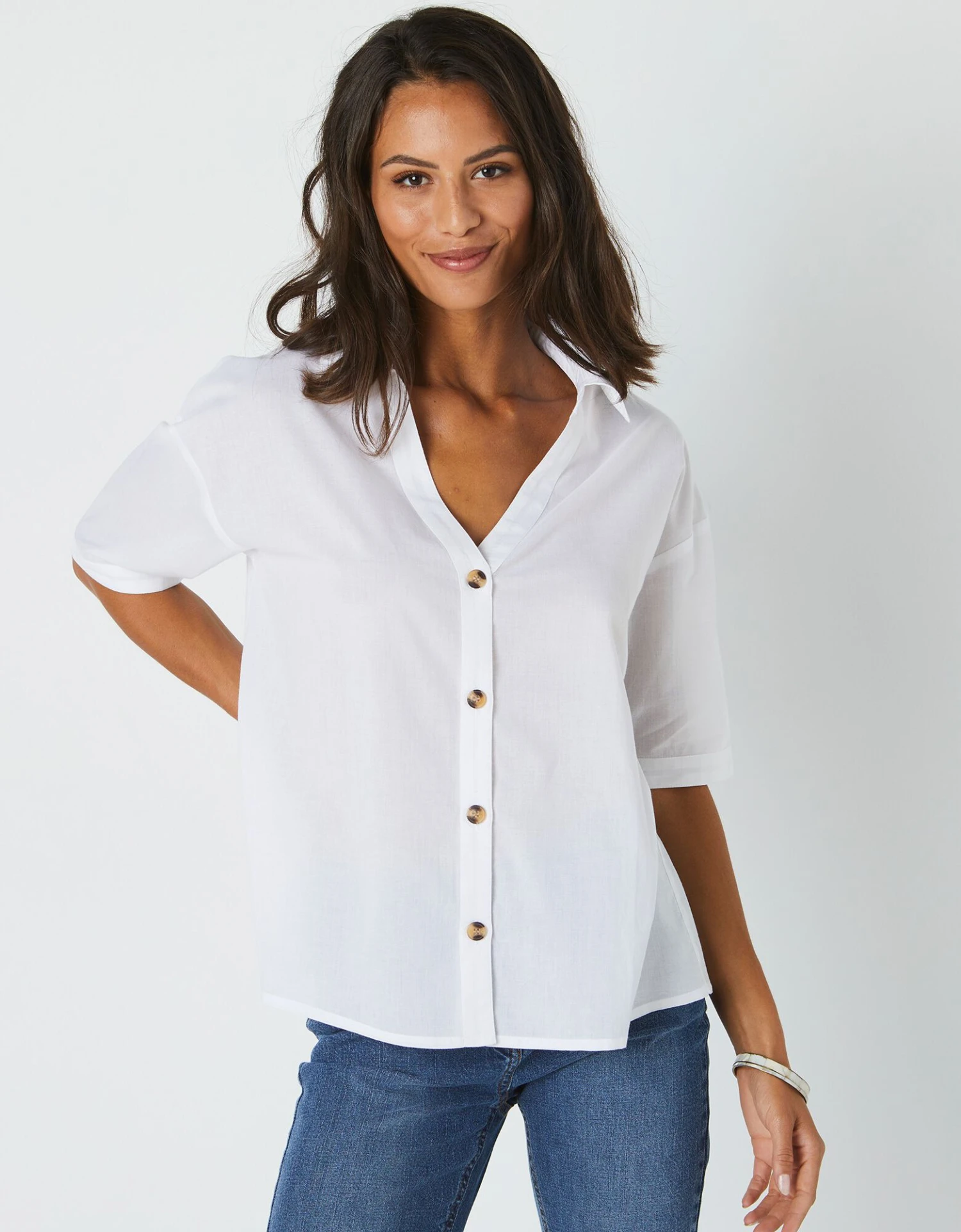 Chemise Manches Coudes Unie, Spécial Petites 3 Chemise Manches Coudes Unie, Spécial Petites