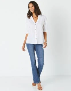 Chemise Manches Coudes Unie, Spécial Petites 11 Chemise Manches Coudes Unie, Spécial Petites -Femmes Vêtements Magasin 610756 C01 zoomx vue3