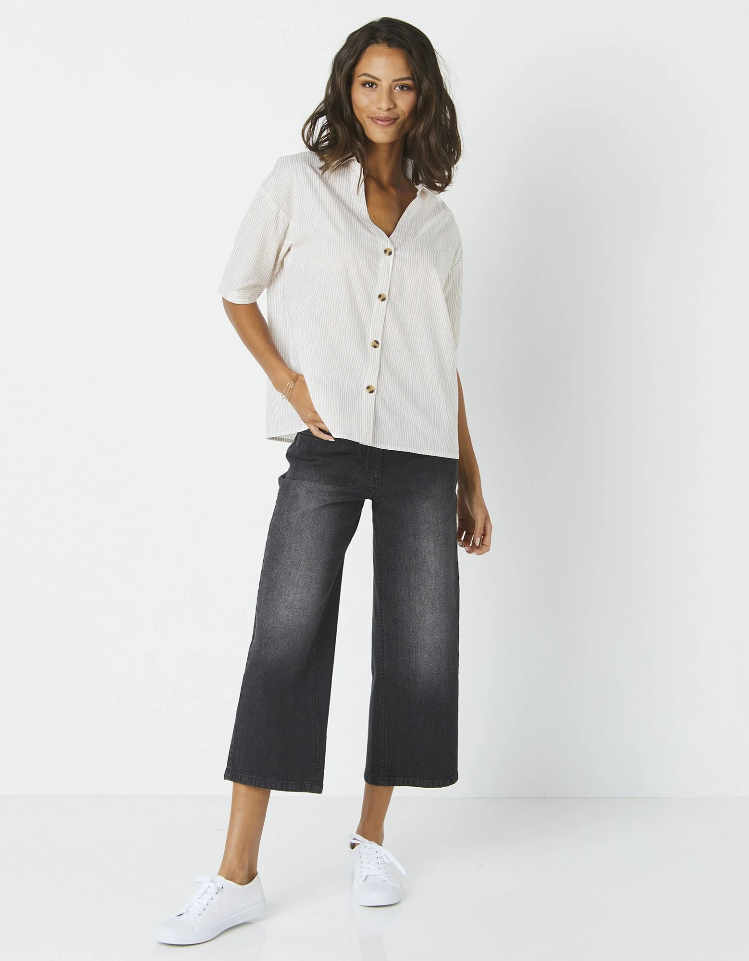 Chemise Manches Coudes Imprimé Rayé, Spécial Petites 7 Chemise Manches Coudes Imprimé Rayé, Spécial Petites – Image 5