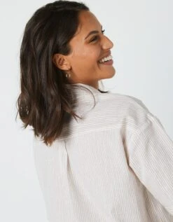 Chemise Manches Coudes Imprimé Rayé, Spécial Petites 15 Chemise Manches Coudes Imprimé Rayé, Spécial Petites -Femmes Vêtements Magasin 610757 C01 zoomx vue7