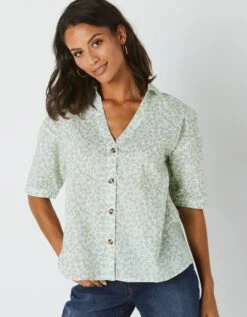 Chemise Manches Coudes Imprimé Fleuri, Spécial Petites
