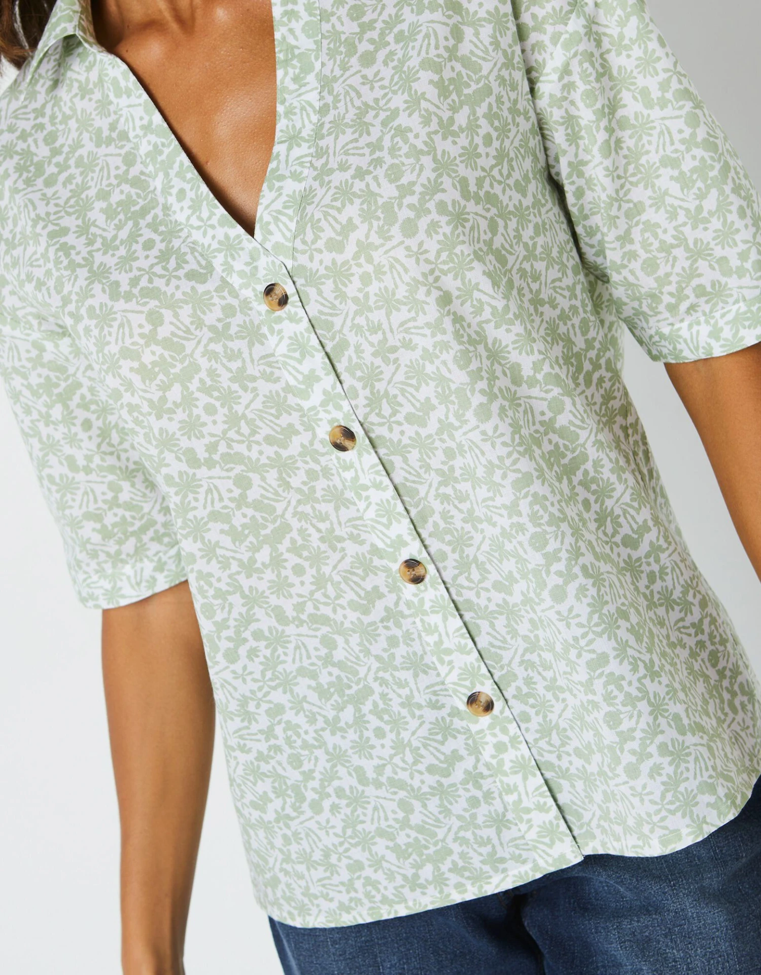 Chemise Manches Coudes Imprimé Fleuri, Spécial Petites 5 Chemise Manches Coudes Imprimé Fleuri, Spécial Petites – Image 3