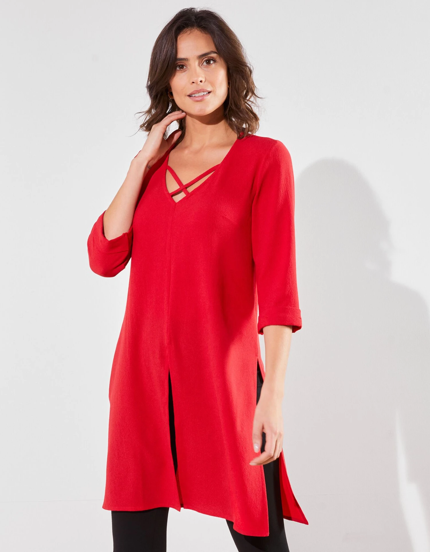 Tunique Longue Col Croisillons 3 Tunique Longue Col Croisillons