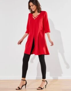 Tunique Longue Col Croisillons 11 Tunique Longue Col Croisillons -Femmes Vêtements Magasin 610760 C01 zoomx vue4