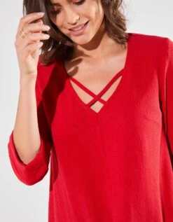 Tunique Longue Col Croisillons 12 Tunique Longue Col Croisillons -Femmes Vêtements Magasin 610760 C01 zoomx vue5