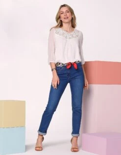 Blouse Macramé Unie, Voile Plumetis -Femmes Vêtements Magasin 610771 C04 zoomx vue4