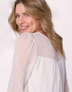 Blouse Macramé Unie, Voile Plumetis -Femmes Vêtements Magasin 610771 C04 zoomx vue6