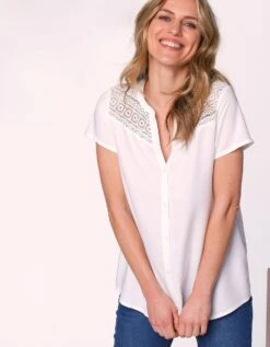 Chemise Macramé Manches Courtes -Femmes Vêtements Magasin 610778 C02 zoomx vue5