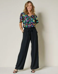 Blouse Imprimée Col V Manches Courtes -Femmes Vêtements Magasin 610782 C01 zoomx vue7