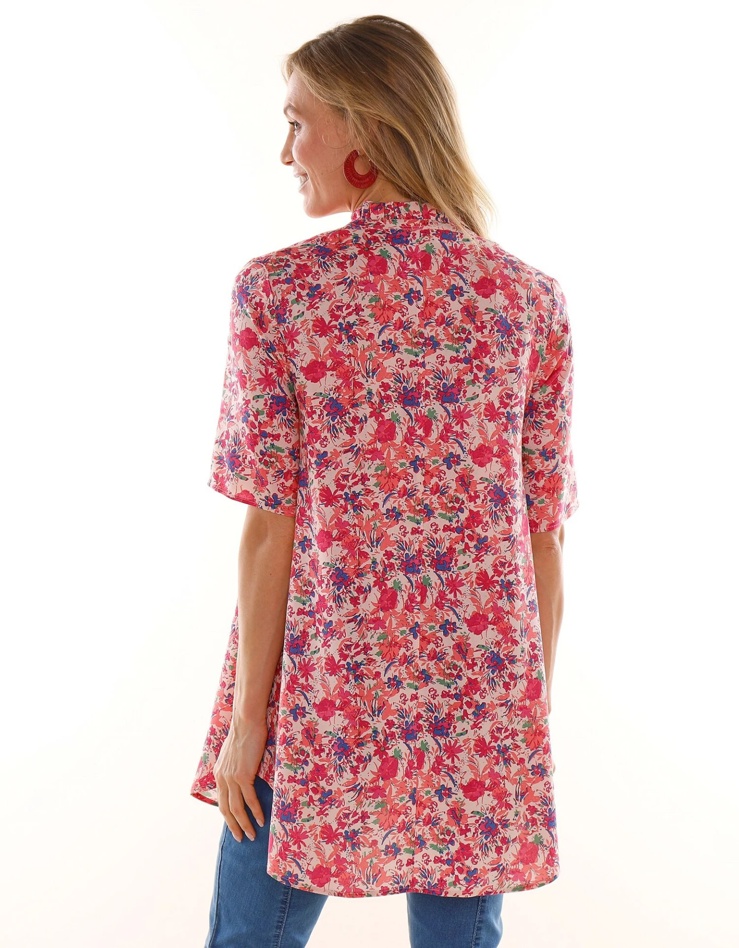 Tunique Col Tunisien Boutonnée Imprimé Minimaliste 4 Tunique Col Tunisien Boutonnée Imprimé Minimaliste – Image 2