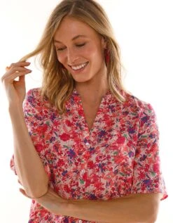 Tunique Col Tunisien Boutonnée Imprimé Minimaliste 10 Tunique Col Tunisien Boutonnée Imprimé Minimaliste -Femmes Vêtements Magasin 610783 C01 zoomx vue3