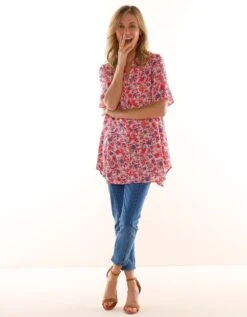 Tunique Col Tunisien Boutonnée Imprimé Minimaliste 11 Tunique Col Tunisien Boutonnée Imprimé Minimaliste -Femmes Vêtements Magasin 610783 C01 zoomx vue4