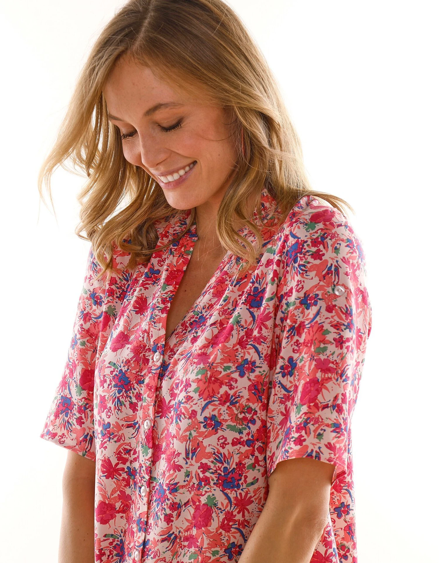 Tunique Col Tunisien Boutonnée Imprimé Minimaliste 7 Tunique Col Tunisien Boutonnée Imprimé Minimaliste – Image 5