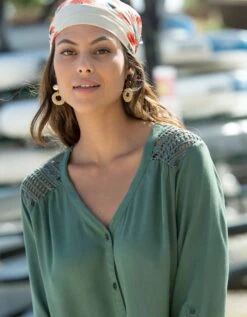 Tunique Macramé Boutonnée -Femmes Vêtements Magasin 610789 C01 zoomx vue3