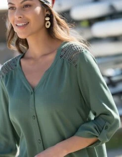 Tunique Macramé Boutonnée -Femmes Vêtements Magasin 610789 C01 zoomx vue6