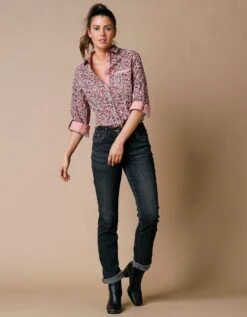 Chemisier Boutonné Imprimé Fleuri -Femmes Vêtements Magasin 610820 C11 zoomx vue4