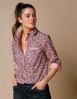 Chemisier Boutonné Imprimé Fleuri -Femmes Vêtements Magasin 610820 C11 zoomx vue5