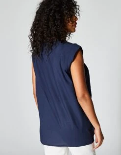 Blouse Boutonnée Col Rond -Femmes Vêtements Magasin 610844 C01 zoomx vue2